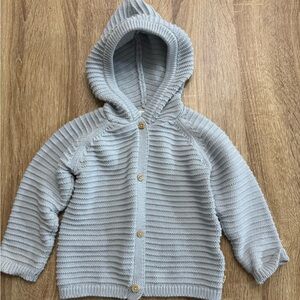 Petite Maison Light Blue Gray Knit Cardigan